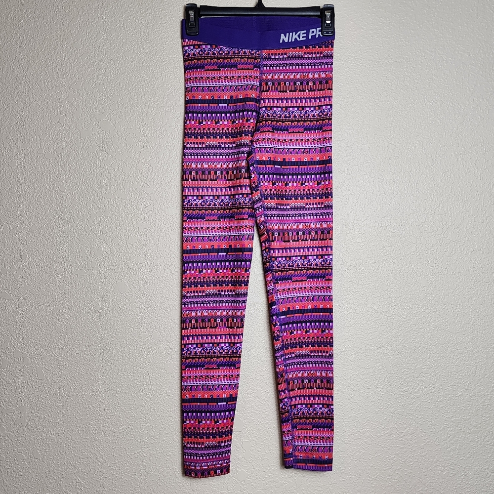 Nike Pro Hyperwarm Multicolor Patterned Leggings … - image 2